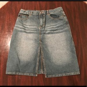 Express Front Slit Denim Pencil Skirt